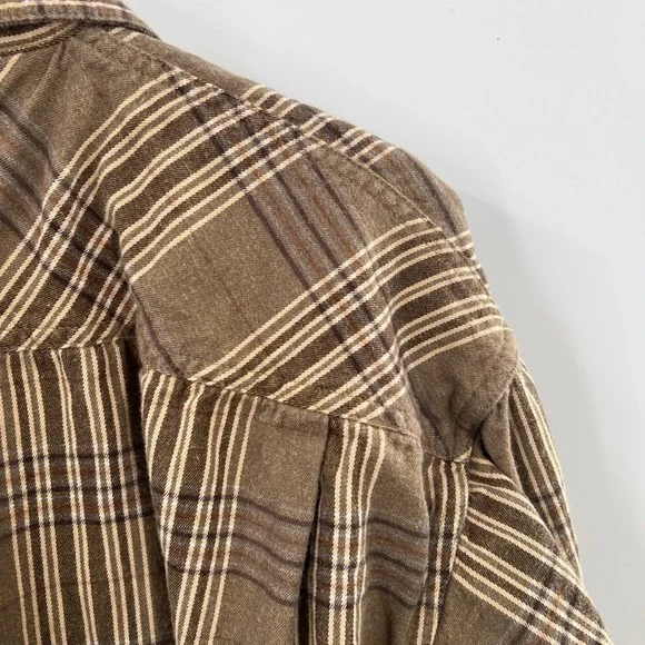 Bob Timberlake heavyweight flannel shirt outdoor cabincore work brown XL - Picture 12 of 12